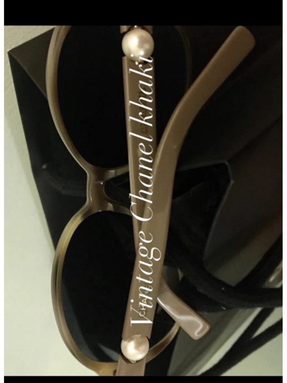 CHANEL/100%Auth/Vintage khaki blend/Pearl collection/Sunglasses/Serial/Wow😎RARE